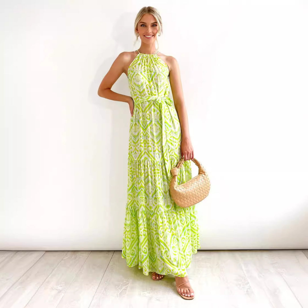 Damen Sommerliches Maxikleid mit floralem Muster und luftigen Rüschendetails EB