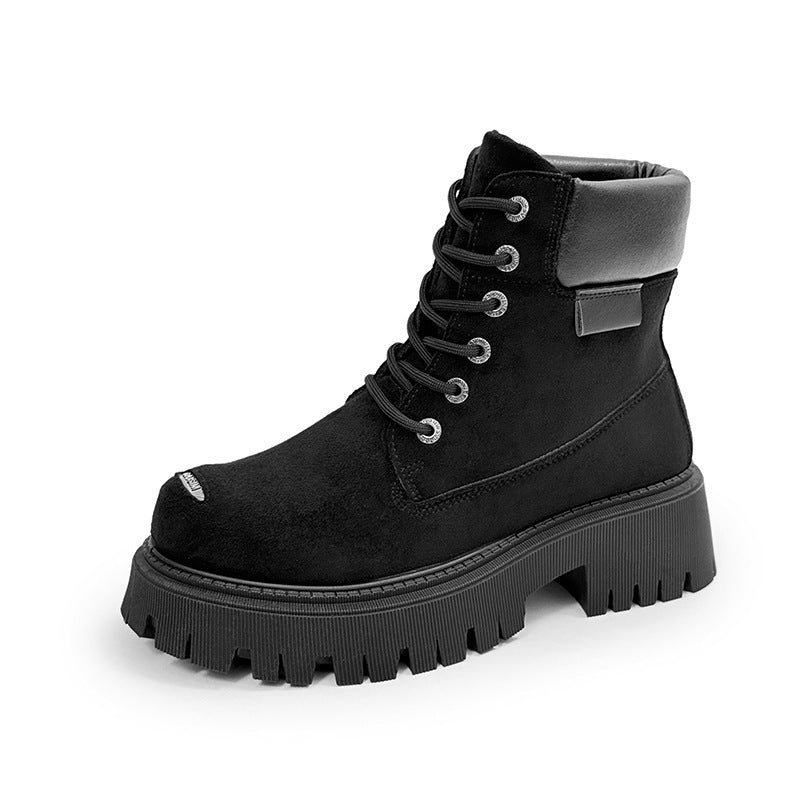 Damen modische Stiefeletten mit trendiger Profilsohle EB