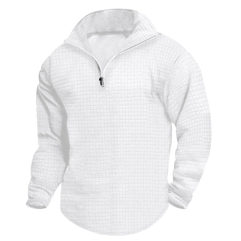 Herren bequeme Fleecejacke mit modernem Reißverschluss und strukturiertem Design EB