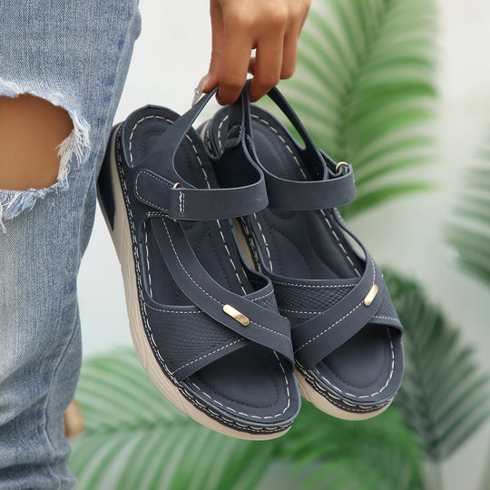 Damen Komfortable Riemchensandalen mit atmungsaktiver Sohle EB