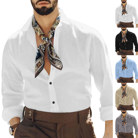 Herren elegantes Langarmhemd mit modernem Design und praktischen Details EB