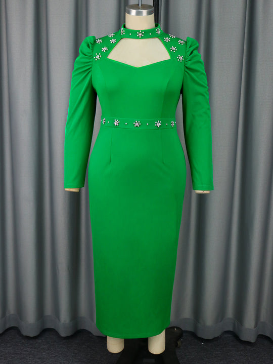 Damen Elegantes Kleid mit asymmetrischen Cut-Outs und blumigen Akzenten EB