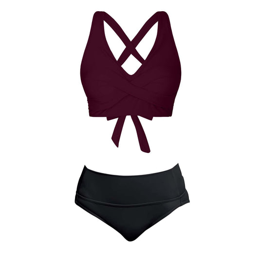 Damen Zweiteiliger Badeanzug mit floralem Design EB