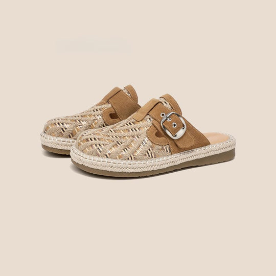 Damen Legere Slip-On Pantoletten mit modischem Riemchen-Design EB