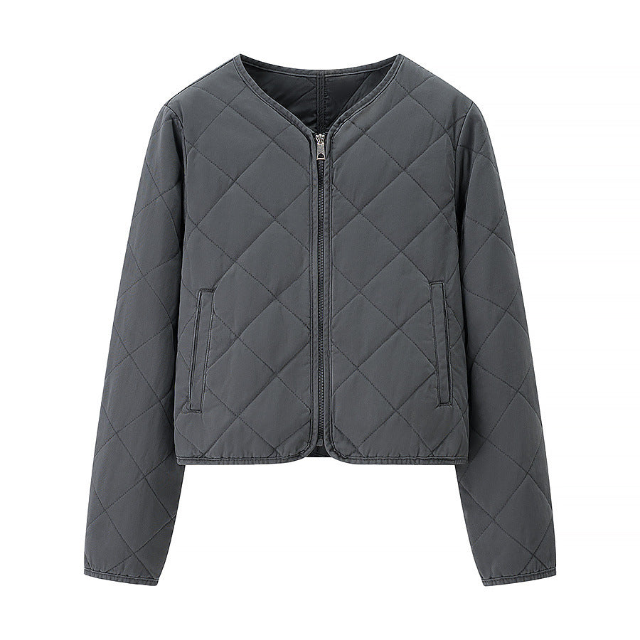 Damen gesteppte Übergangsjacke mit praktischem Reißverschluss und eleganten Taschen EB