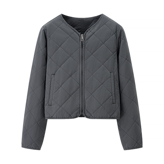 Damen gesteppte Übergangsjacke mit praktischem Reißverschluss und eleganten Taschen EB