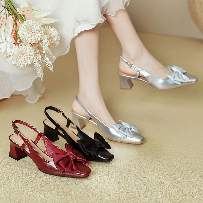 Damen Slingback-Pumps mit Schleife EB