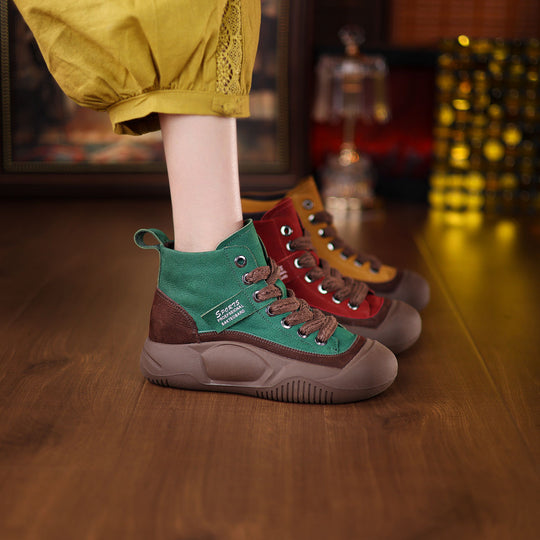Damen Sportliche High-Top Sneakers mit strapazierfähigem Wildleder und stabiler Sohle EB