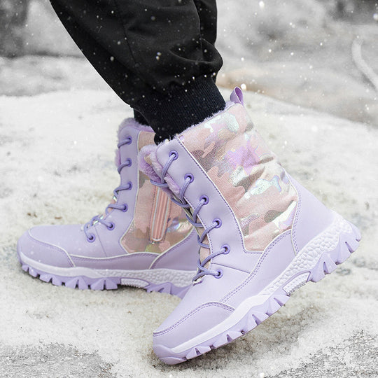 Damen Gefütterte Winterboots mit rutschfester Sohle und modischem Design EB