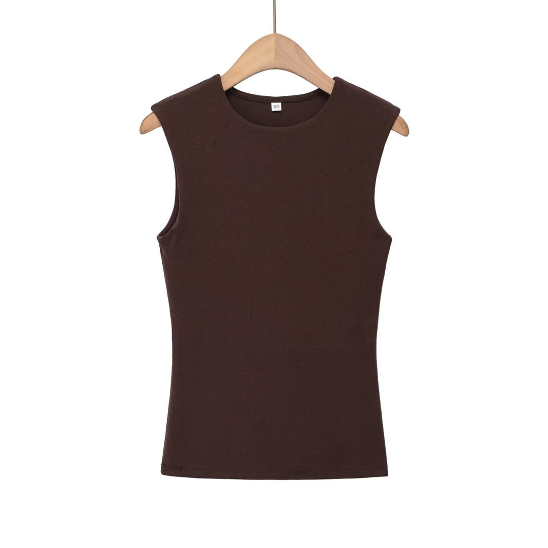 Damen ärmelloses Oberteil mit strukturiertem Look und hochwertiger Baumwolle EB