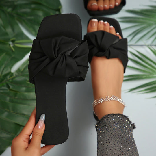 Damen elegante Pantoletten mit kunstvollem Knoten-Design EB