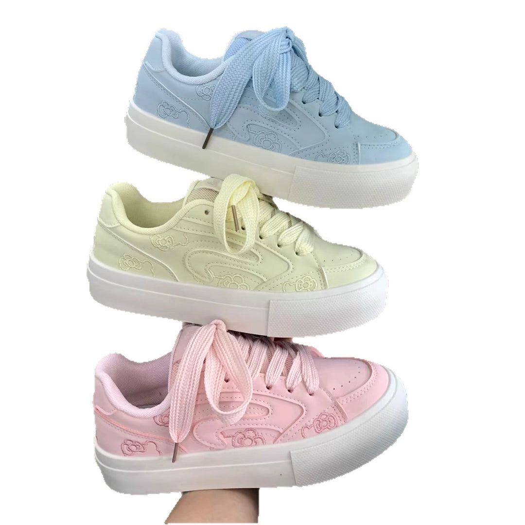 Damen Sportliche Sneakers mit floralem Print und dämpfender Sohle EB