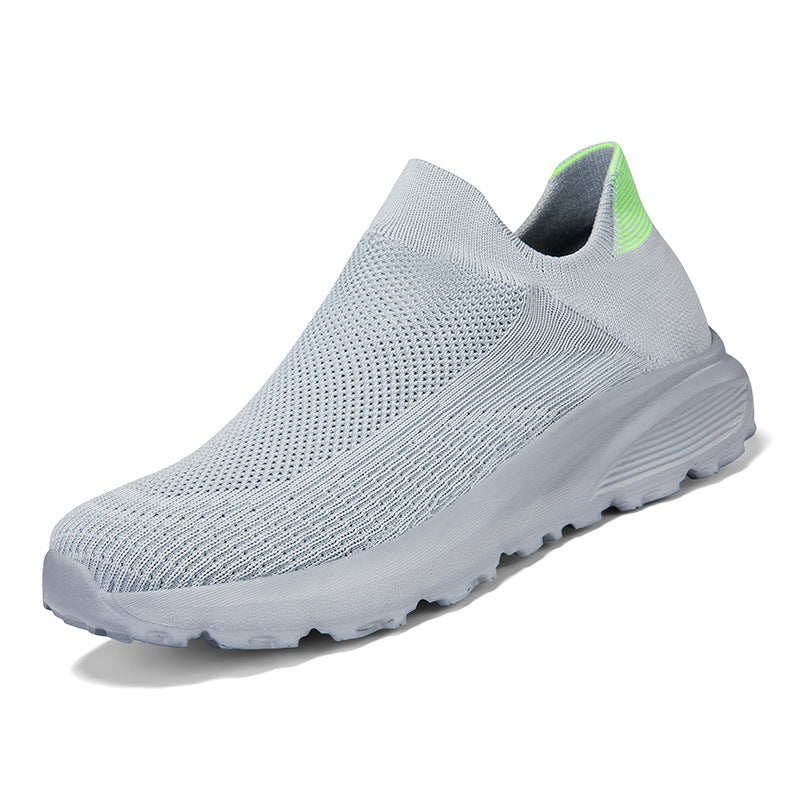 Unisex nan elastischer Strick-Schlupfschuh mit konturierter viskoelastischer Innensohle und rutschfester stoßdämpfender Laufsohle EB