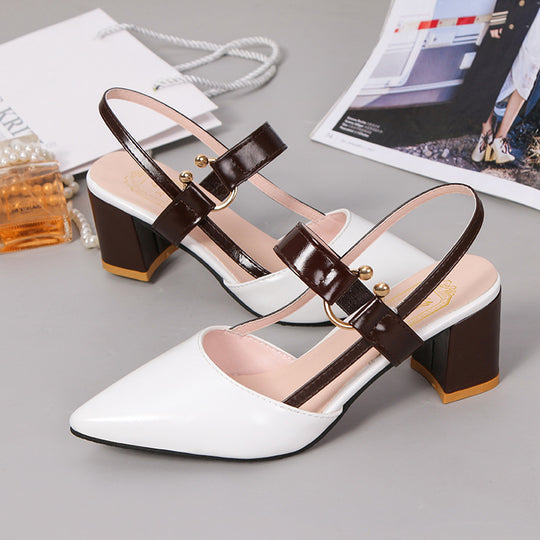 Damen Elegante Slingback-Pumps mit modischem Blockabsatz und verstellbarem Riemen EB