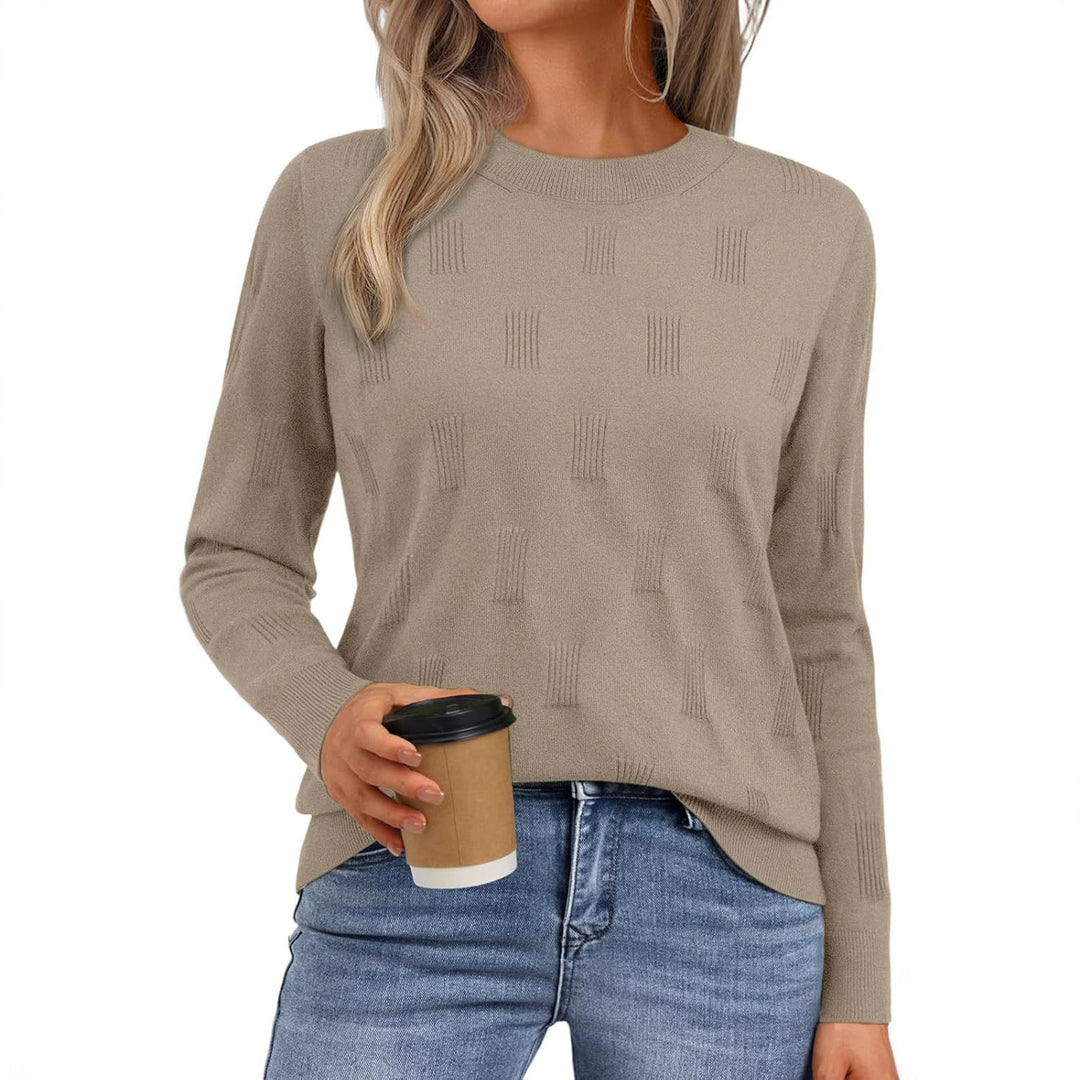 Damen Strickpullover mit strukturiertem Muster und lässigem Schnitt EB