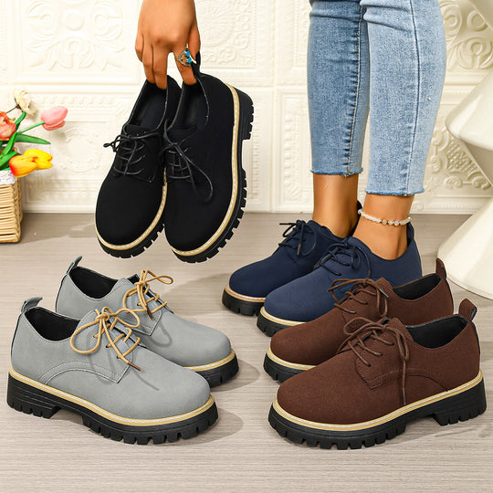 Damen Modische Schnürschuhe mit rutschfester Sohle und dämpfendem Fußbett EB