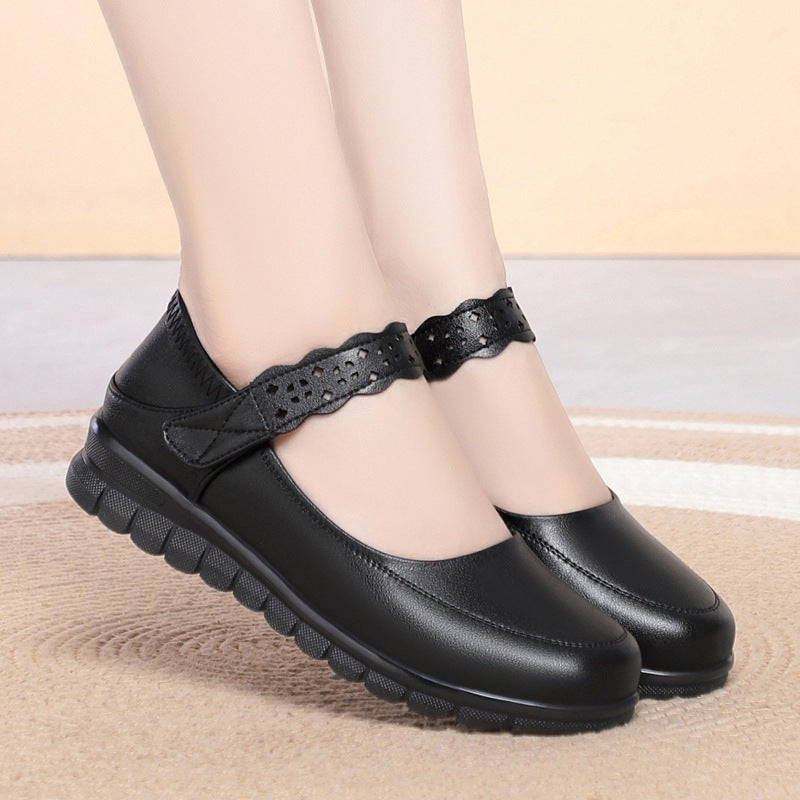Damen Mary Jane Schuhe mit durchbrochenem Riemchen und rutschfester Sohle EB