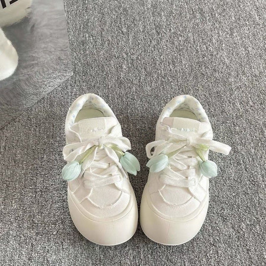 Damen Sneakers mit elegantem Rüschen-Design und gepolsterter Sohle EB