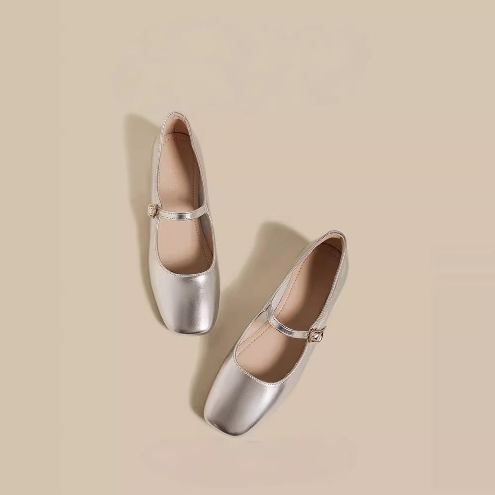 Damen elegante Ballerinas mit dekorativer Schnalle EB
