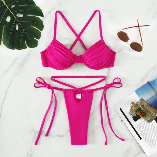 Damen Push-Up Bikini-Set mit gekreuzten Trägern EB