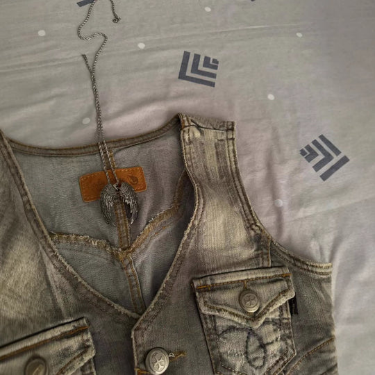 Damen Jeansweste mit Taschen EB