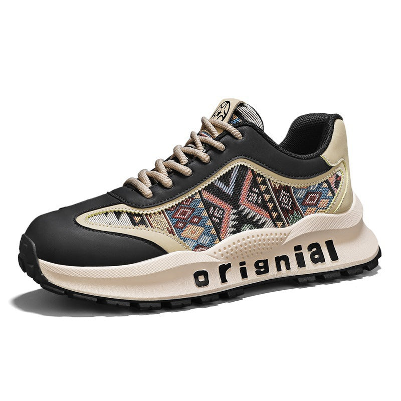 Damen Modische Sneakers mit ethnischem Muster und dämpfender Sohle EB