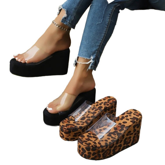Damen Plateau-Sandalen mit transparenter Obermaterial EB