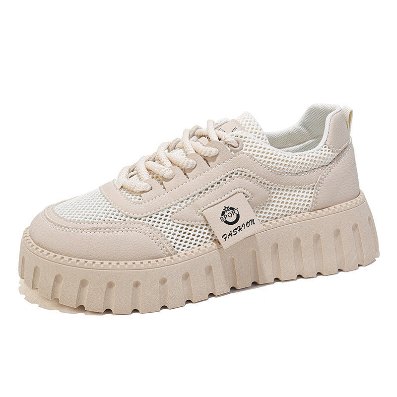 Damen Trendige Sneakers mit dicker rutschfester Sohle und atmungsaktivem Obermaterial EB