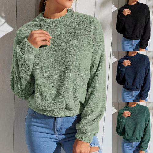 Damen Flauschiger Freizeitpullover EB