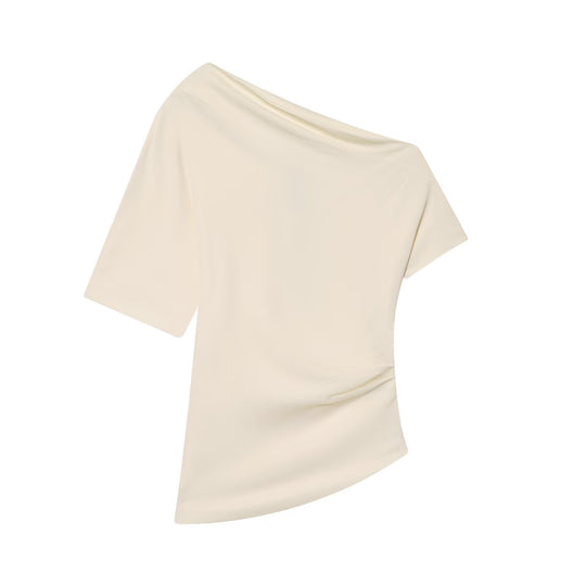 Damen asymmetrisches Oberteil mit elegantem Drapé EB