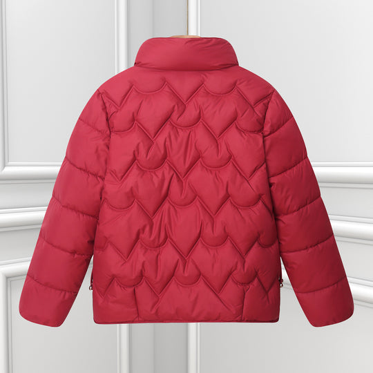 Damen Komfortable gesteppte Jacke mit hohem Kragen und Reißverschlusstaschen EB