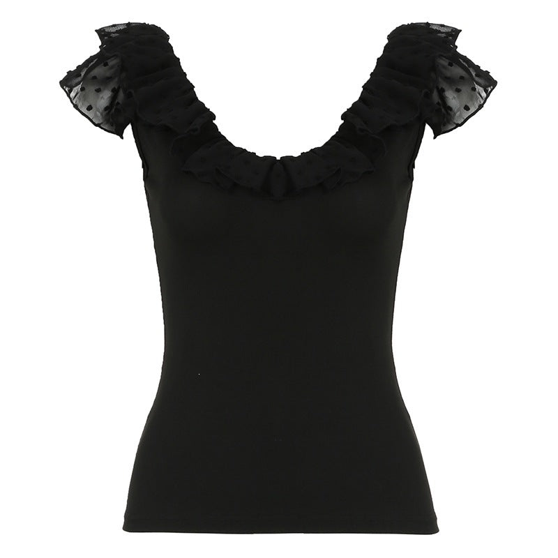 Damen Elegantes Oberteil mit Rüschendesign EB