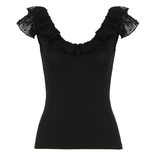 Damen Elegantes Oberteil mit Rüschendesign EB