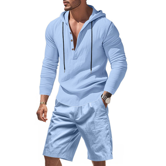 Herren lässiges Set mit Kapuze und Shorts EB
