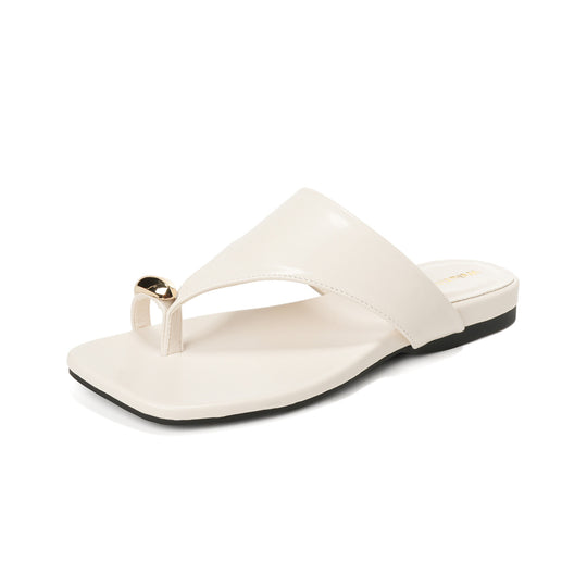 Damen modische Zehentrennersandalen mit eleganter Metallakzent EB