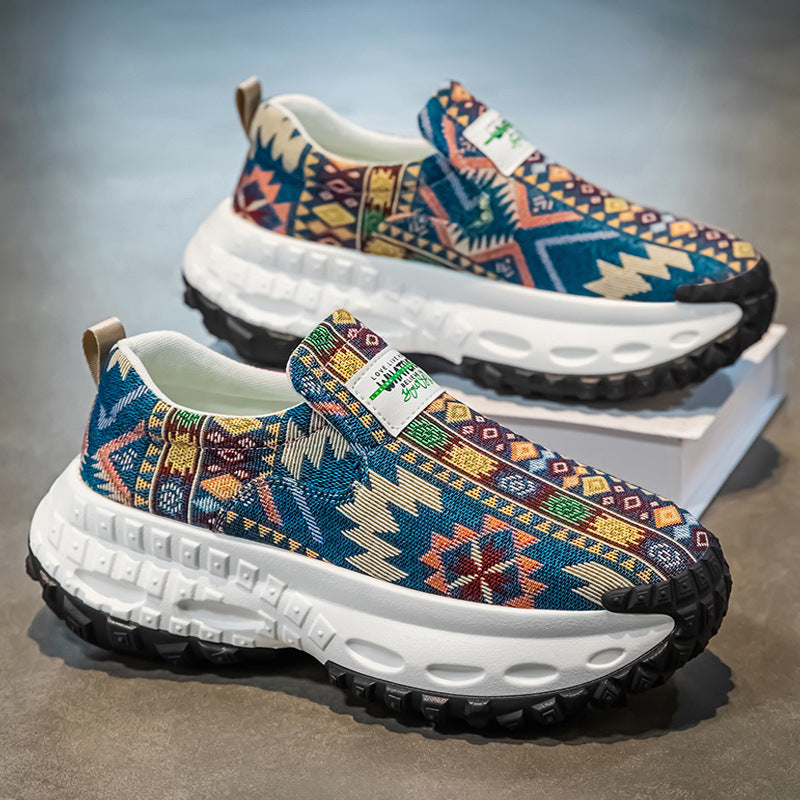 Damen Bequeme Ethno-Muster Sneakers EB