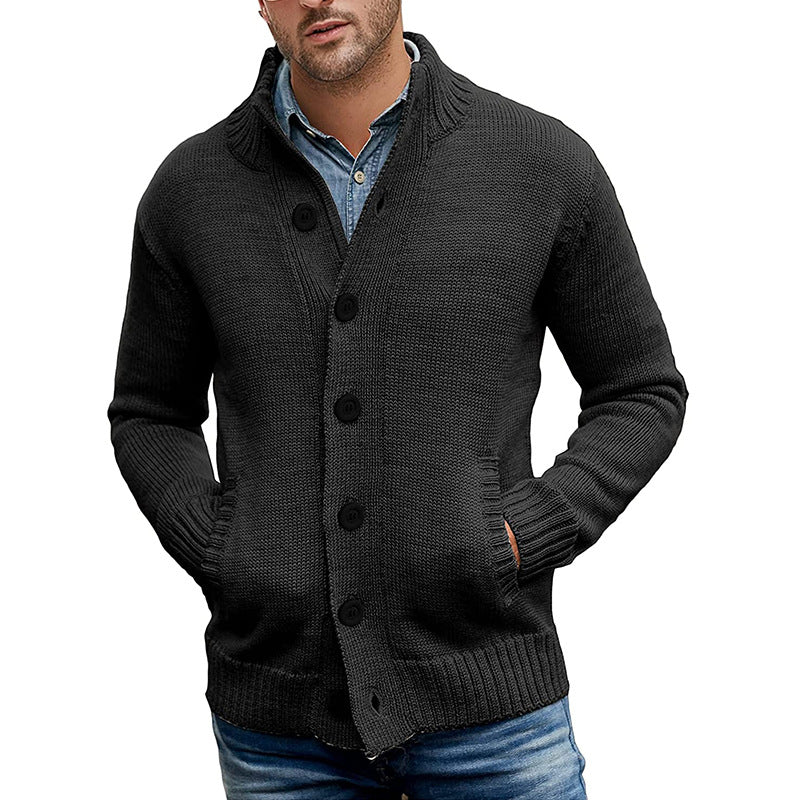 Herren Strickjacke mit großzügigen Taschen und klassischem Knopfverschluss EB