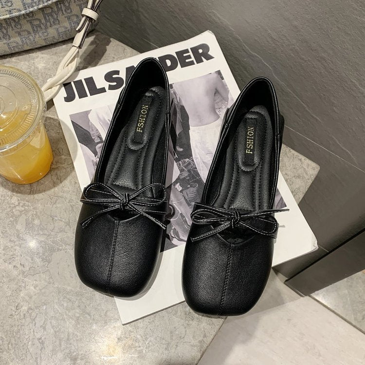 Damen elegante Ballerinas mit dekorativem Schleifenakzent EB