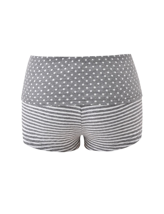 Damen Bequeme Shorts mit Punkt- und Streifenmuster EB