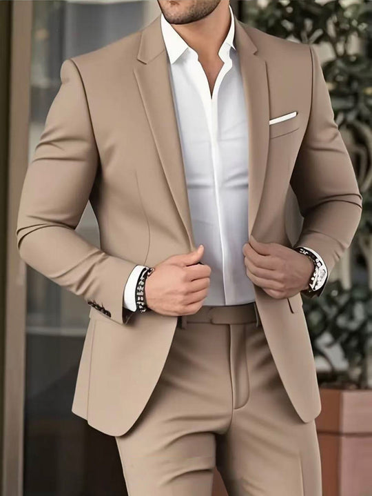 Herren nan schlanker Modern-Fit Anzug mit schmalem Revers und körpernaher Silhouette EB
