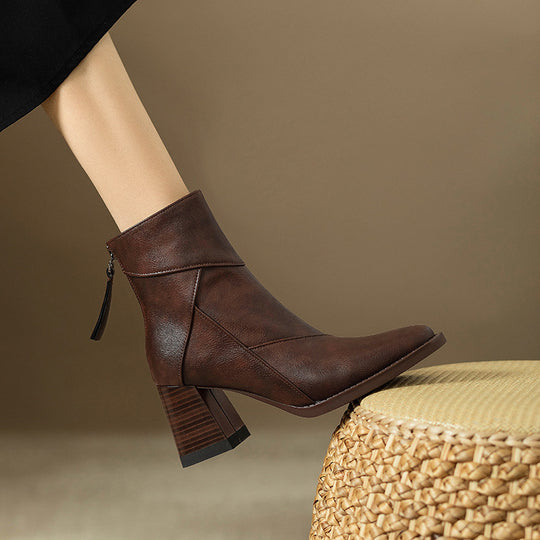 Damen modische Ankle Boots mit eleganter Schafthöhe und sorgfältiger Nahtverarbeitung EB