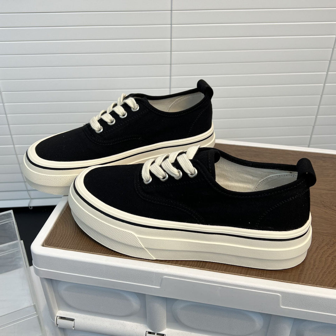 Damen Sneaker mit dicker Sohle und hochwertigem Canvas-Obermaterial EB