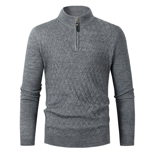 Herren Strickpullover mit Stehkragen und Reißverschluss EB
