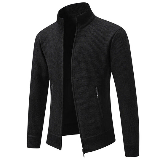 Herren Strickjacke mit modernem Reißverschluss und praktischen Taschen EB