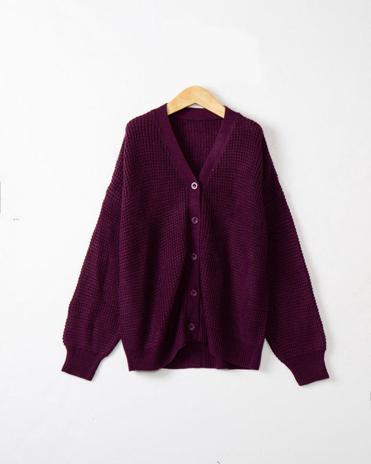 Damen Strickjacke mit strukturiertem Muster und praktischen Knopfdetails EB