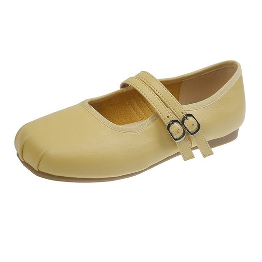 Damen elegante Ballerinas mit doppeltem Riemen und komfortabler Innensohle EB