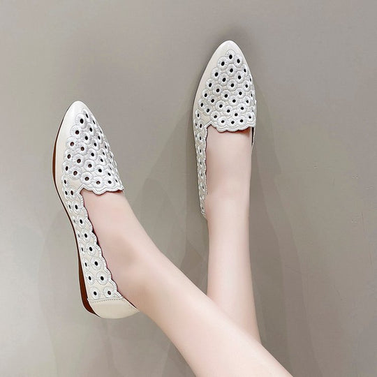 Damen Elegante Slipper mit atmungsaktiver Lochmuster-Oberfläche EB