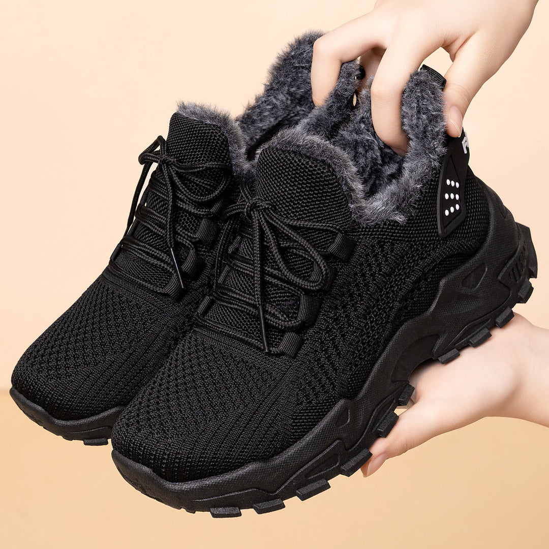 Damen Sportliche Winter Sneakers mit warmem Innenfutter und rutschfester Laufsohle EB