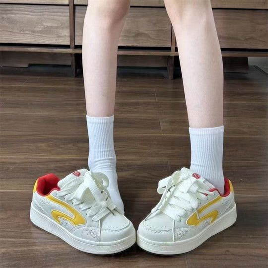 Damen Sportliche Sneakers mit buntem Akzent und atmungsaktiver Obermaterialstruktur EB