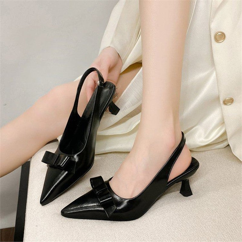 Damen Slingback Pumps mit eleganter Schleifenverzierung EB